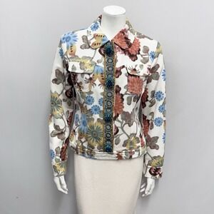 Sonia Bogner Jacket Floral Fabulous Beaded Flower Decorative Snaps 38 US 8 Fit 6